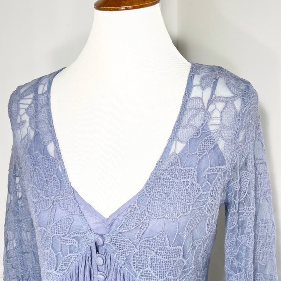 SOLD-Free People Embroidered Lace Crinkle Tunic Dress - Picture 6 of 13
